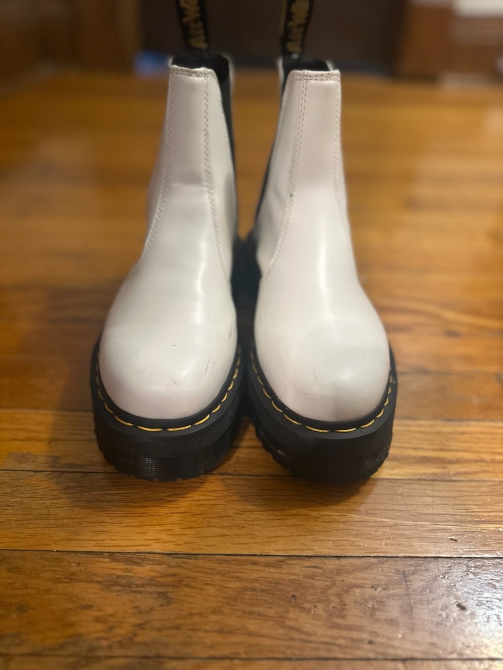 Dr. Martens White Platform Chelsea boot